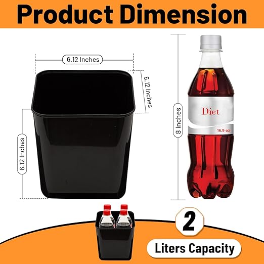 Car Trash Can Leakproof Mini Auto Organizers Storage Bin Container for Cars & Trucks with Floor Mat Clip Medium 2 Liters Capacity Black