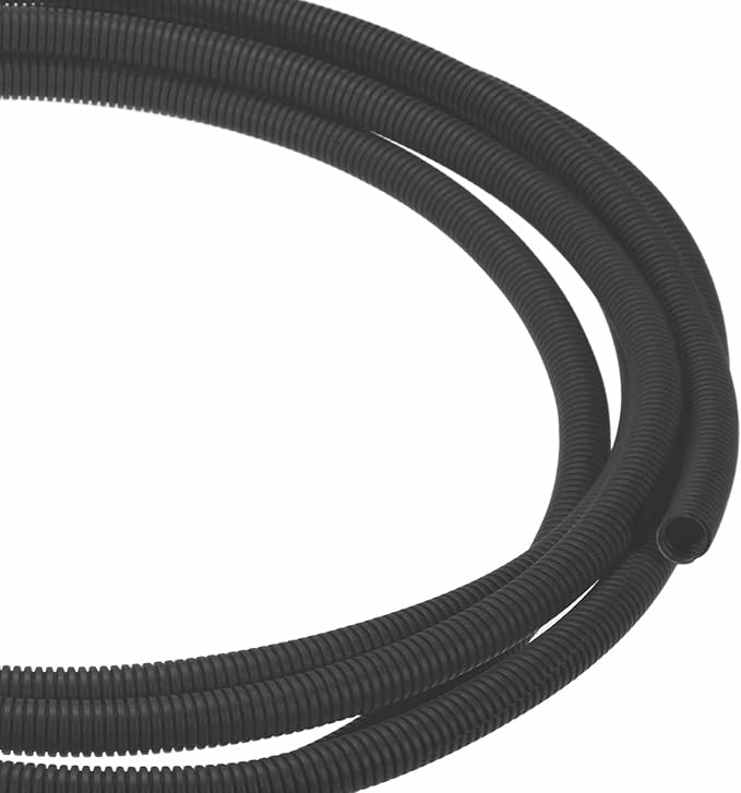 DMiotech 20ft Wire Loom Split Tubing 1/2 Inch(12.7mm) ID, Cord Protectors from Pet Flexible Conduit Cable Management for Office Home Garden, Black