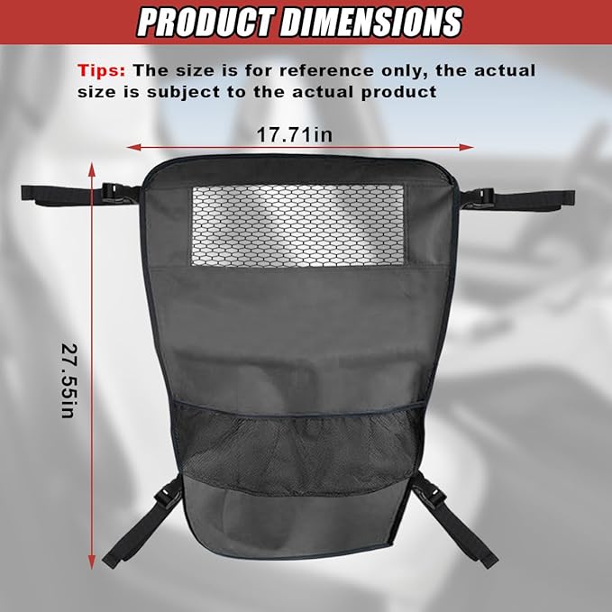 Dog Car Net Barrier Between Seats - Pet Barrier Vehicle Travel Dog Fence with Mesh Window for Safe Driving - Vehicle Divider Car Backseat Barrier Storage Bag for SUVs and Trucks (Black)