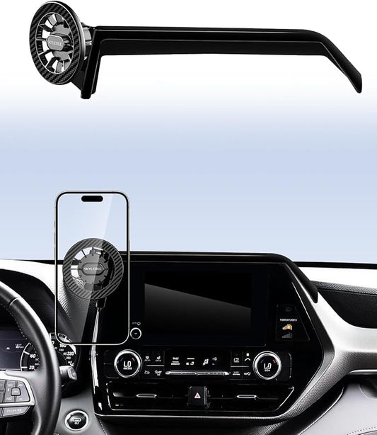 SKYLOTEC Car Phone Holder for Toyota Highlander 2020-2025 Accessories, Automobile Cradles Strong Magnetic Phone Mount Compatible with MagSafe (Only Fit 8-inch, Not Fit 12.3-inch Limited Platinum)