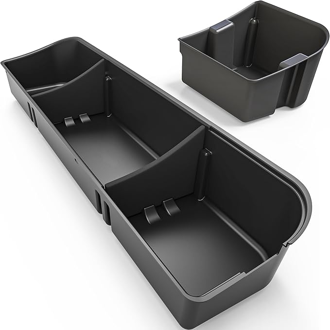 oEdRo Under Seat Storage Fit for 2015-2026 Ford F-150 F150 SuperCrew/Crew Cab, 2017-2026 F-250/F-350/F-450/F-550 Super Duty, Upgraded Rear 2-in-1 Truck Organizer Underseat Storage Box