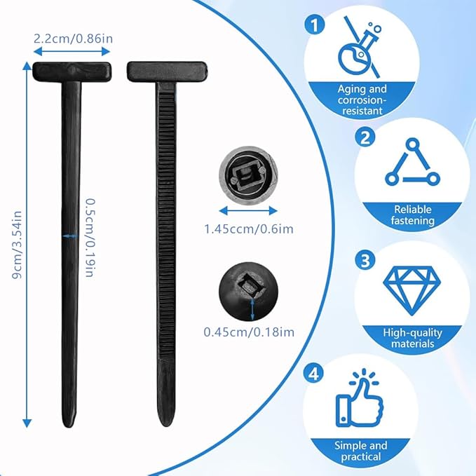 Nylon Universal Cable Tie Buckle, Heavy Duty Self-Locking Zip Ties, UV-Resistant Cable Tie for Car Daily Repair, Multipurpose Wire Organizer Clip Tool (200)