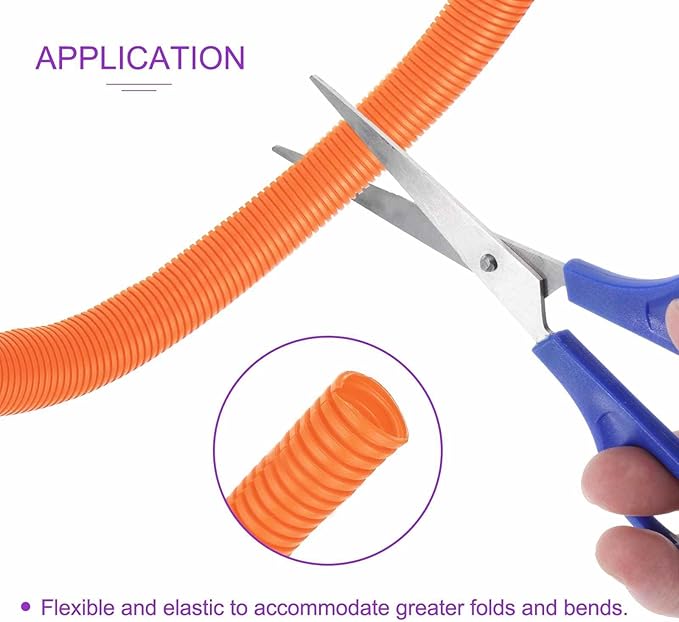 DMiotech 20ft Wire Loom Split Tubing 3/4 Inch(19.1mm) ID, Cord Protectors from Pet Flexible Conduit Cable Management for Office Home Garden, Orange
