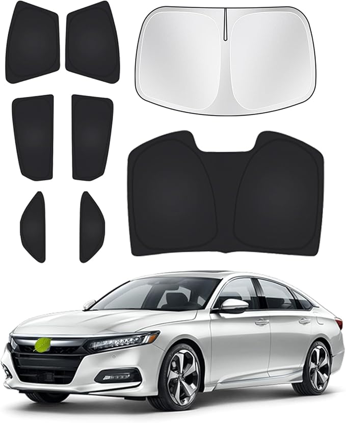 Canvcle Windshield Sunshades for Honda Accord 2018-2022 Side Rear Window Shade Cover Set Window Sun Visor Blocker Privacy Protection Keep Vehicle Cool Black 8PCS