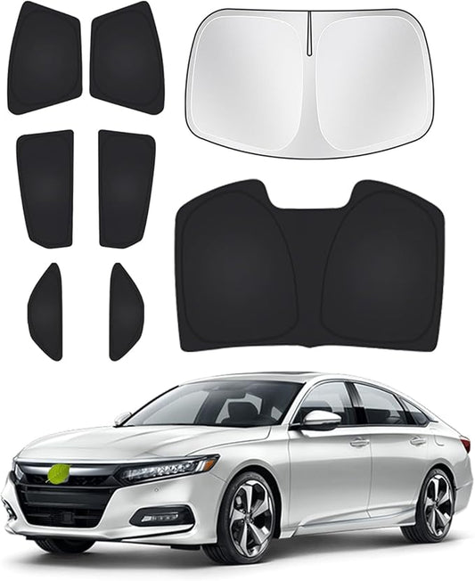 Canvcle Windshield Sunshades for Honda Accord 2018-2022 Side Rear Window Shade Cover Set Window Sun Visor Blocker Privacy Protection Keep Vehicle Cool Black 8PCS