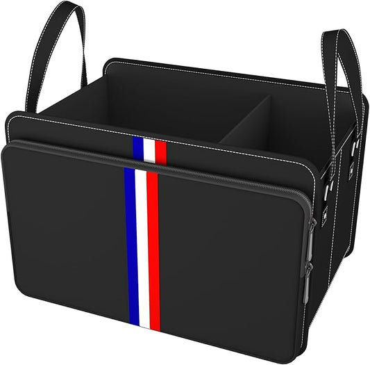 Homeve Trunk Organizer for Car, Waterproof Collapsible 3 Compartments Car Organizer, Foldable Storage for Car Accessories, Tools, Sundries for Women Men, Tote Bag (Black Black, Standard)