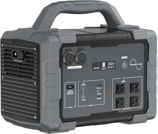 Portable Power Station 1800W (3600W Surge), 1024Wh LiFePO4 Solar Generator, 1.5H Fast Charging Home Battery Backup with 4 AC Outlets, Emergency Power Supply for Camping, RV, Off-Grid