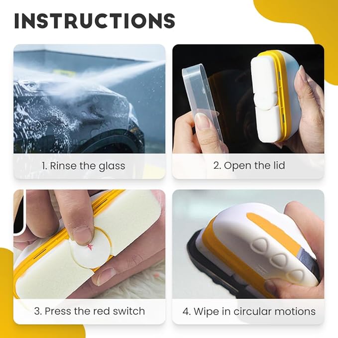 2025 Upgraded Automotive Oil Film Cleaning Brush, Windshield Cleaner, Glass Cleaner, Car Glass Oil Film Cleaner for Car Windows, Anti-Rain Fog Glass Cleaning Board (1)