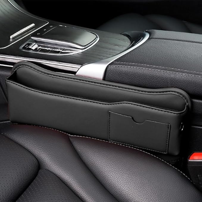 Car Seat Gap Filler Organizer for Mazda CX-5 1. Generation (KE) 2011-2023 2024, 2 Pcs PU Leather Front Seat Storage Box Console Side Pocket Organizer for Phone Glasses Key,B/Black