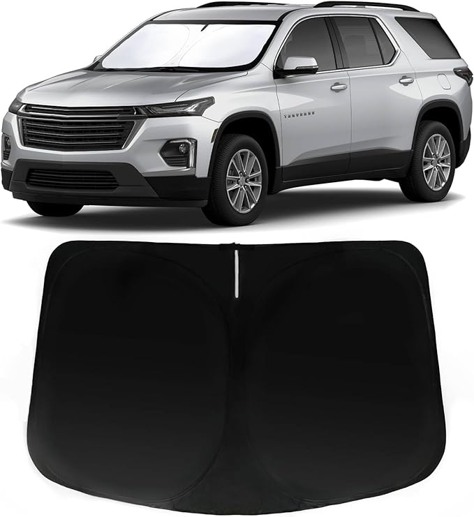 Windshield Sun Shade for 2018-2026 Chevrolet Traverse Chevy Traverse, Car Front Window Sunshade with 240T Sun Visor Protector Blocks UV Rays Heat Sun Shield Accessories