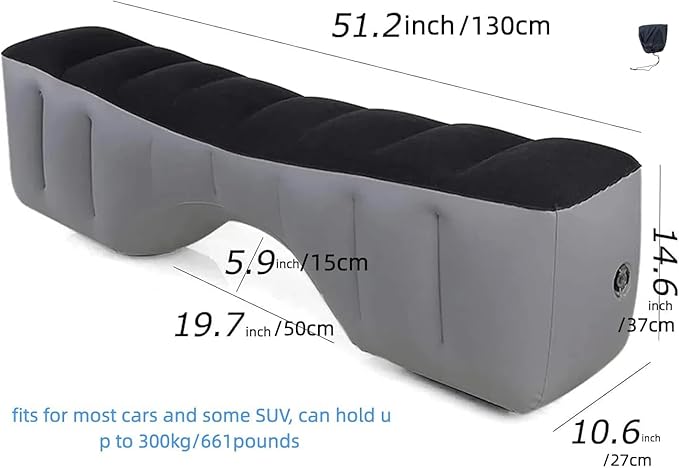 Car Bed, Car Air Bed, Car Mattress, Back Seat Bed, Back Seat Gap Filler Pad, Inflatable, Extender, Portable Sleeping Accessories for SUV, Camping, Travel, Rest