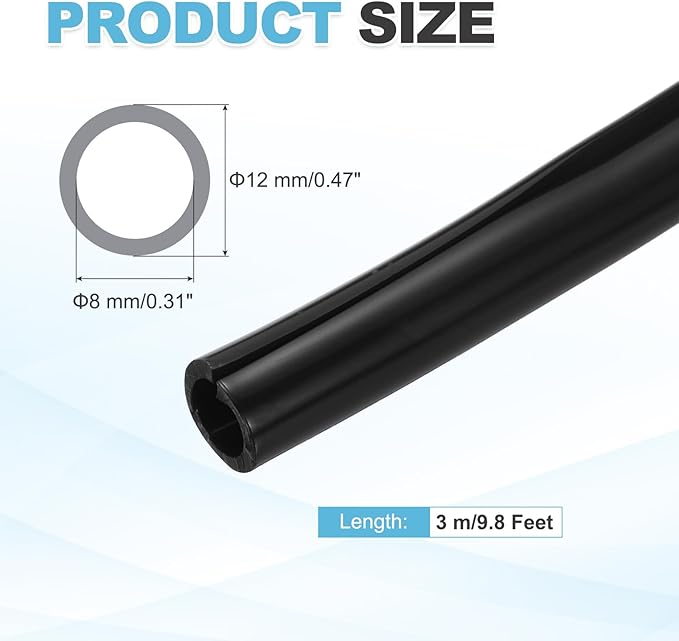 MECCANIXITY 3 m Split Silicone Cable Sleeve Tubing, ID 8mm Black Split Silicone Tube Cord Organizer Wire Shielding Sheathing Wrap for USB Charge Power Cord Audio Video Cable