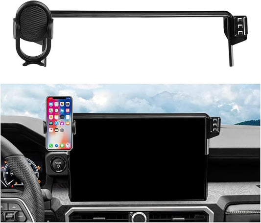 Autorder Car Phone Holder for 2024-2025 2026 Toyota Tacoma/2025-2026 4Runner Accessories Phone 360° Rotation Mount Cell Phone Stand Hands-Free Shockproof Not Block Air Outlet(Only fit 14'' Screen)