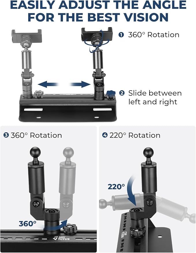JOYTUTUS Aluminum Phone Holder Dash Mount Compatible with Ford F150 2021 2022 2023 2024 2025 2026 F-150, Cell Phone Holder Dash Mount for Truck, Stable Installation
