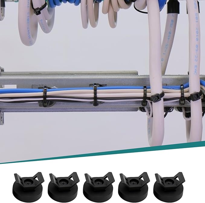 2026 Upgraded Magnetic Zip Tie Mount Base 20PCS with Zip Ties, Rubber Coated 22mm Cable Clips, 7.7lb Strong Magnet Wire Holder, Heavy Duty Cable Management for Car, Home, Office, Workshop