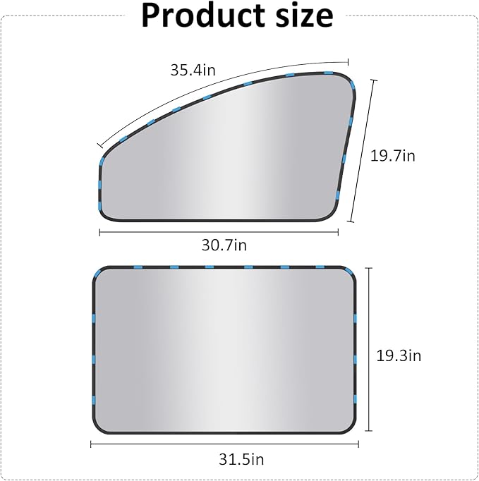 Car Curtains for Side Window - 4 Pcs Privacy Sun Shades Magnetic 100% Block Light Car Window Covers with Cooler Feeling (Silver dexterous, 4pcs)