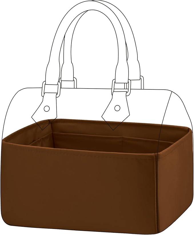 DGAZ Silk Purse Organizer Insert Fits LV Speedy 16/20/25/30/35/45 bags，Silky Smooth Bag Organizer，Luxury Handbag & Tote Shaper（Gold，SP30）
