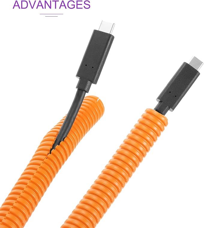 DMiotech 10ft Wire Loom Split Tubing 1 1/2 Inch(38 Mm) ID, Cord Protectors from Pet Flexible Conduit Cable Management for Office, Home, Garden, Orange