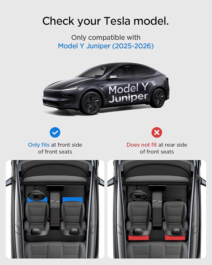 Spigen Under Seat Storage Box, Hidden Organizer Tray [Waterproof & Anti-Rattle] for 2025 2026 Tesla Model Y Juniper Accessories - 1 Pack