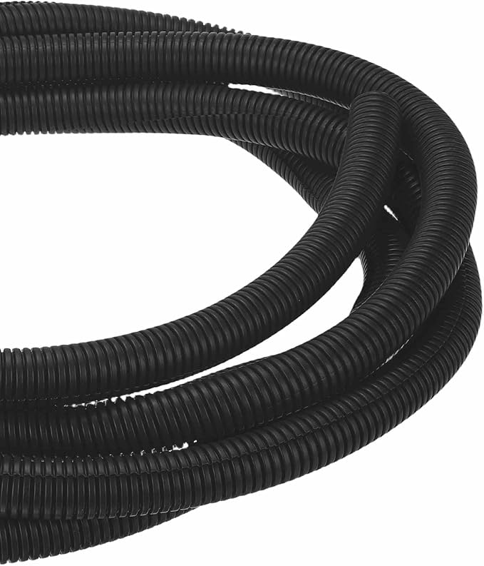 DMiotech 20ft Wire Loom Split Tubing 1 Inch(25.4mm) ID, Cord Protectors from Pet Flexible Conduit Cable Management for Office Home Garden, Black