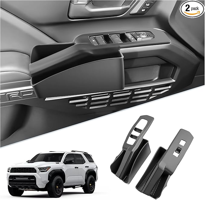 SKTU 2PCS 2025 2026 Toyota 4Runner Door Side Storage Box for 2025 2026 4Runner/2024 2025 2026 Toyota Tacoma Door Handle Organizer 2025 2026 4Runner Accessories Insert Glove Pallet-Durable