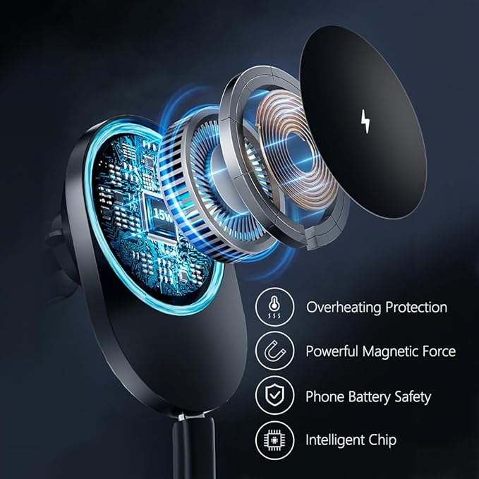 Wireless Car Charger for Honda Civic 2025-2022(NOT CRV/Accord),Customized Wireless Charger Pad with Auto-Clamping,15W Qi Fast Charging Pad,Car Phone Mount Apply to All Phone
