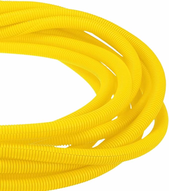 DMiotech 50ft Wire Loom Split Tubing 3/4 Inch(19.1mm) ID, Cord Protectors from Pet Flexible Conduit Cable Management for Office Home Garden, Yellow