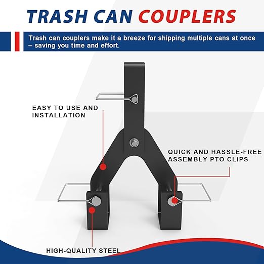ELITEWILL Wheeled Trash Can Couplers to Hook Multiple Wheeled Trash Containers