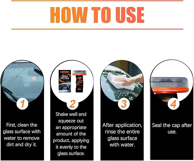 2PCS Glass Oil Film Remover for Car,100ml Roll-On Glass Compound with Cleaning Board, Removes Oil Film & Smudges,Automotive Oil Film Cleaning Brush for Car Windows