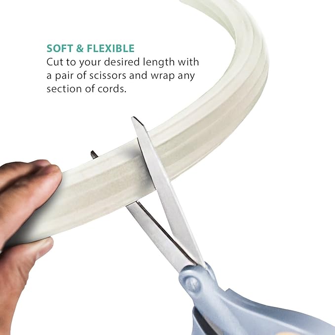 UT Wire UTW-FCW12-WH Expandable Flexi Cable Wrap, 12-Feet, White | 2 Pack