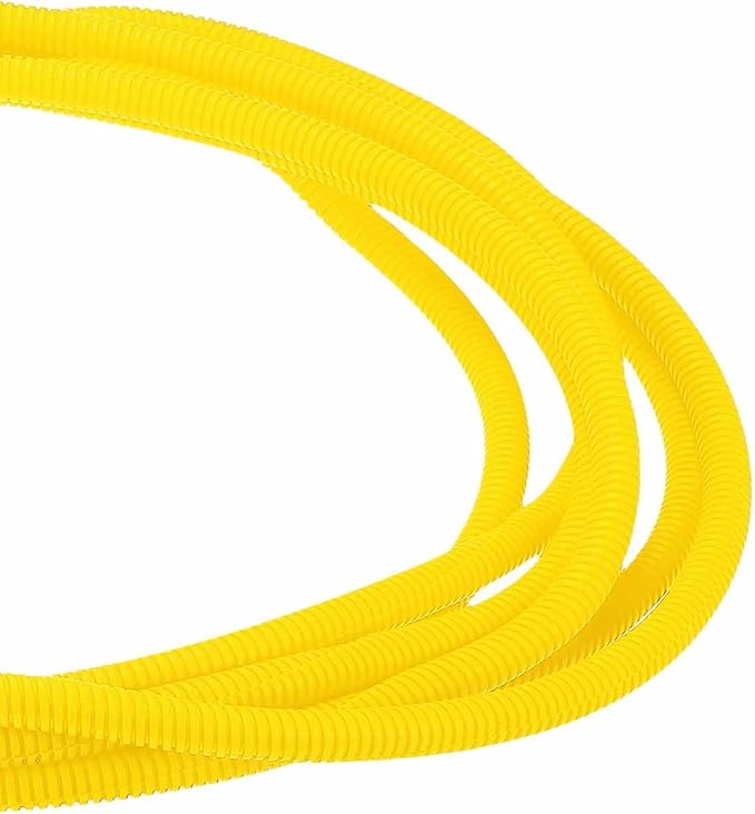 DMiotech 20ft Wire Loom Split Tubing 3/8 Inch(9.5mm) ID, Cord Protectors from Pet Flexible Conduit Cable Management for Office Home Garden, Yellow