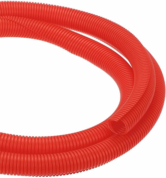 DMiotech 50ft Wire Loom Split Tubing 1 1/4 Inch(31.8mm) ID, Cord Protectors from Pet Flexible Conduit Cable Management for Office Home Garden, Red