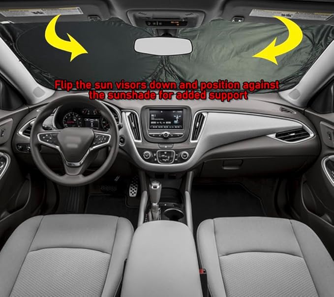 Gven Windshield Sun Shade for Car, Foldable Sunflower Vehicle Sun Visor Shade for Car Windshield Sunshade Heat Reduction Blocks UV Rays for Pickup Truck SUV (Sunflower, S)