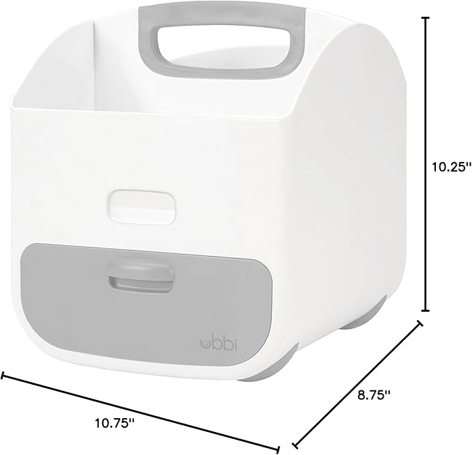 Ubbi Portable Diaper Changing Station Diaper Storage Caddy Organizer with Folding Changing Mat, Stores Baby Diapers, Wipes and Baby Accessories, Gray