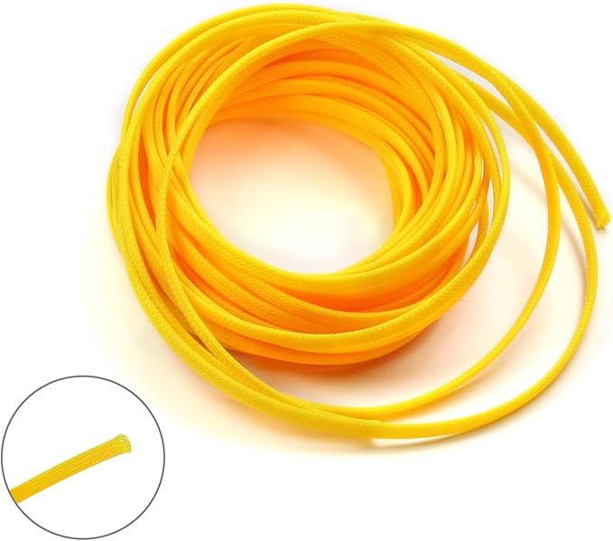 Aicosineg 32.81FT PET Expandable Braid Cable Sleeving Flexible Wire Mesh Sleeve Wire Braided Protective Sleeve 0.25inch Wrap Protector for Power Cord Protection Flame Retardant Cable Manage Green