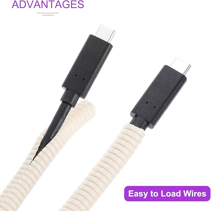 DMiotech 10ft Wire Loom Split Tubing 1/2 Inch(12.7 Mm) ID, Cord Protectors from Pet Flexible Conduit Cable Management for Office, Home, Garden, Beige