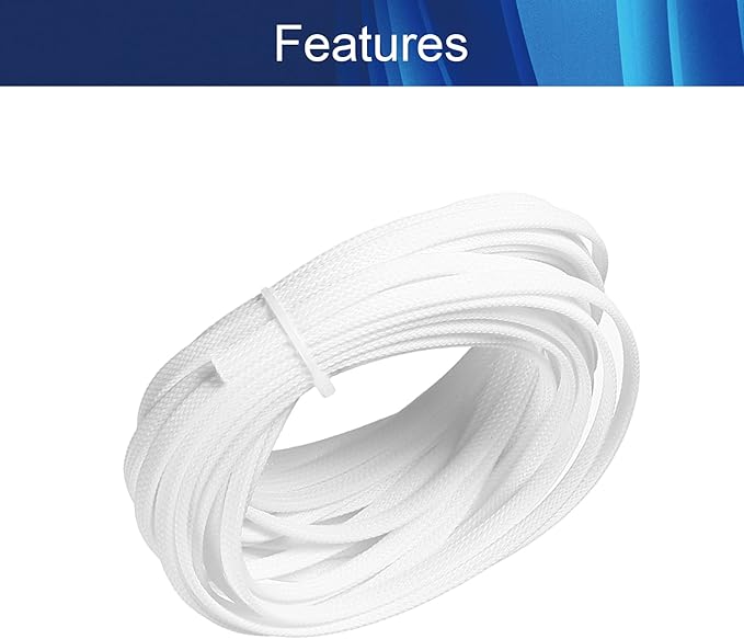 Aicosineg Cable Sleeves 32.81ft 1/4 Inch Electrical Conduits Non-Split Wire Loom Tubing Corrugated Tube Polyethylene Hose Cover for Home Outdoor Automotive Marine Wire Harness White