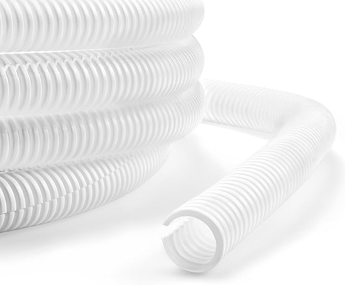 33ft 1/2inch Cable Management, White Wire Loom Tubing Cord Protector, Cable Sleeve Wire Wrap, Cord Wrap for Computer Cord Organizer, Office, Home, ect