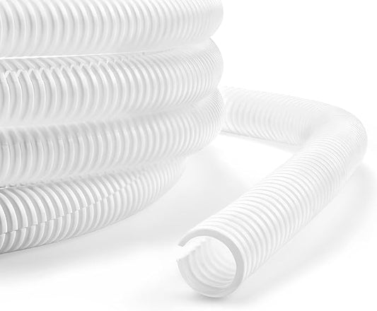 33ft 1/2inch Cable Management, White Wire Loom Tubing Cord Protector, Cable Sleeve Wire Wrap, Cord Wrap for Computer Cord Organizer, Office, Home, ect