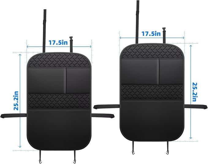 Back Seat Protector 2 Pack Fit for Subaru Forester Car Kick Mats for Kids Upgraded Version with Storage Organizer Waterproof Dirt Proof Faux Leather Auto Accessories (Black)