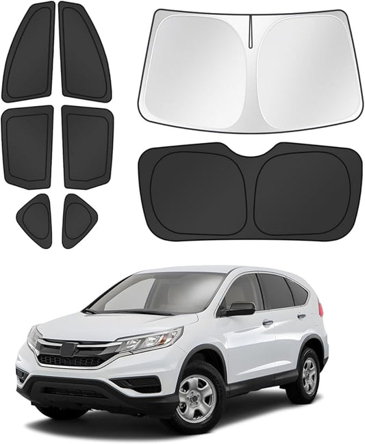 Canvcle Window Shades for Honda CRV 2012-2016 CR-V Accessories Windshield Sun Shade Side Rear Window Cover Sunshade Sun Visor Shield Privacy Protection for Camping Keep Vehicle Cool Black 8PCS