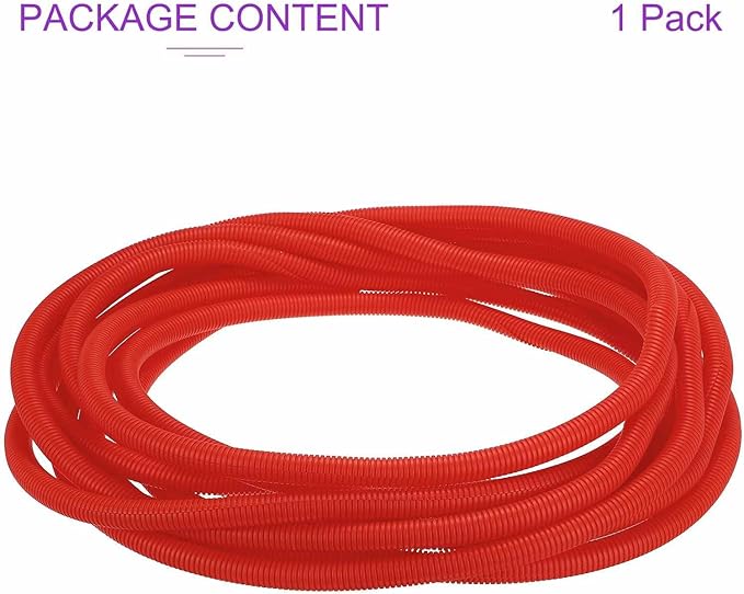 DMiotech 50ft Wire Loom Split Tubing 3/4 Inch(19.1mm) ID, Cord Protectors from Pet Flexible Conduit Cable Management for Office Home Garden, Red