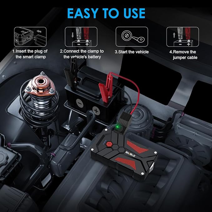 Jump Starter Car Jump Starter Auto Battery Booster Pack 5000A Peak 12V with USB-C Quick Charge,Lithium Jump Box with LED Light(Up to 7.0L Gas or 5.5L Diesel Engine)