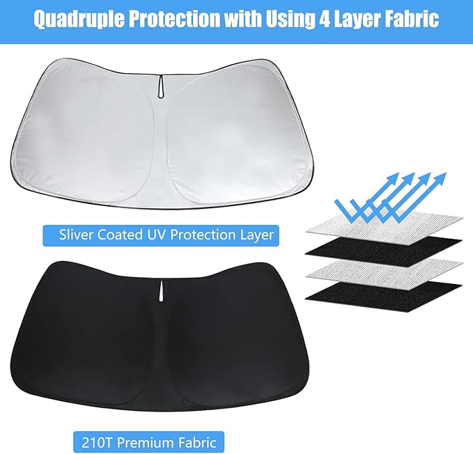 Windshield Sun Shade for BMW X5 2026 2025 2024 2023 2022 2021 2020 2019 M Sport xLine Front Window Sunshade SUV Accessories Fodable Sun Visor UV Protector Shade Heat Shield Cover