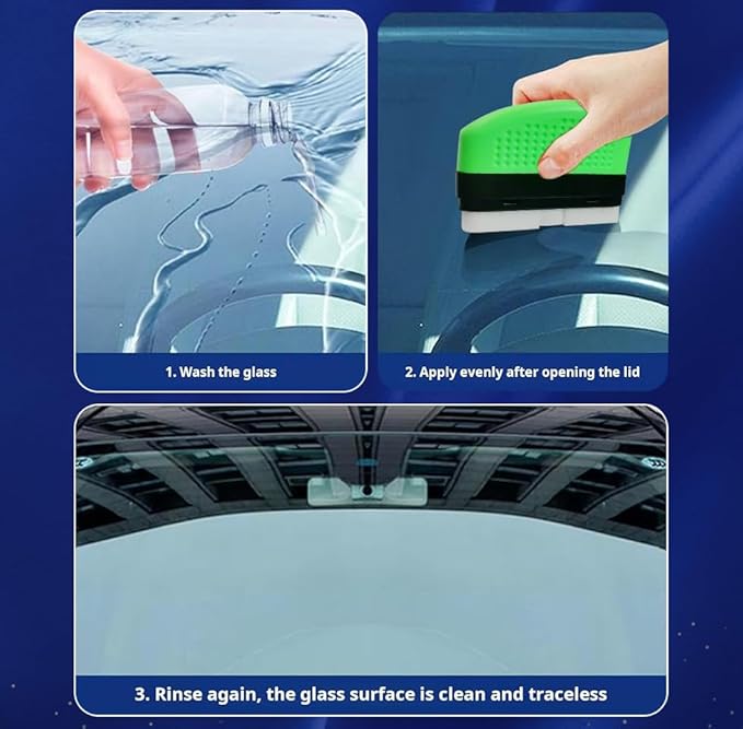 3PCS Upgrade 2.0 Clear Vision Glass Cleaner, Oil Film Cleaning Brush for Automotive Windows, Clearvision Cars Windshield Cleaner Tool, Universal Cleaning Wipe Board (Upgrade)