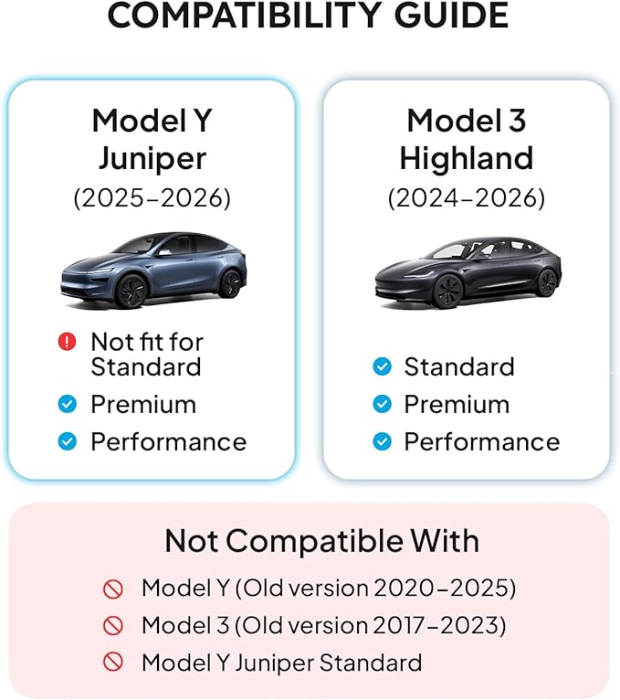 Wigoo Center Console Organizer for Tesla Model Y Juniper (Only Premium & Performance 2025 2026) and All Model 3 Highland Accessories [Double-Layer Storage, Smooth Sliding] 2PCS Black