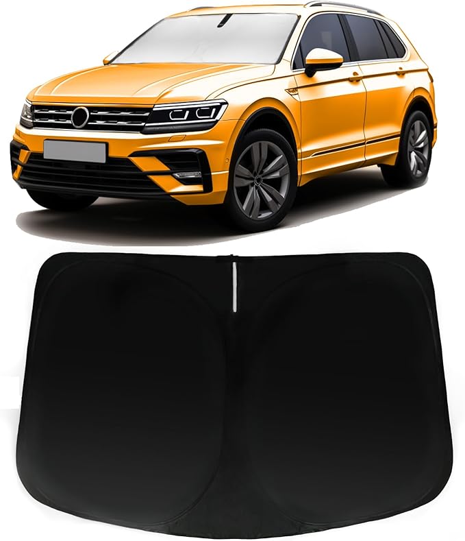 Windshield Sun Shade for 2018-2026 VW Tiguan Volkswagen Tiguan, Car Front Window Sunshade Shield Cover Sun Visor Protector with 240T Reflective Fabric UV & Sun Heat Protection Accessories