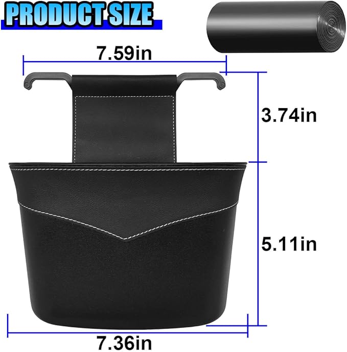 Mini Car Trash Can - Leak-Proof Hanging Car Garbage Can Auto Trash Bag Organizer - Small Garbage Bin Container Vehicle Front Back Seat Storage Accessories for Cars Home Office (BackSeat)