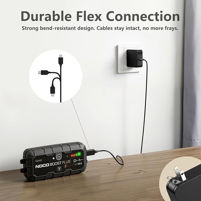 65W USB C Charger Compatible with Noco Boost X GBX45 GBX55 GBX75 GBX155, Air AX65 & Max GB250 GB251 GB500, Fast Charging Jump Starter Power Supply, Foldable and Portable Adapter for Laptop and Phone