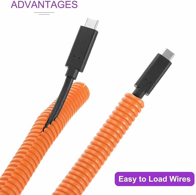 DMiotech 100ft Wire Loom Split Tubing 1 Inch(25.4mm) ID, Cord Protectors from Pet Flexible Conduit Cable Management for Office Home Garden, Orange